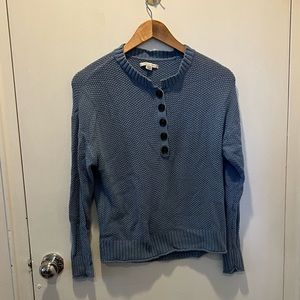 Blue 1/4 button sweater